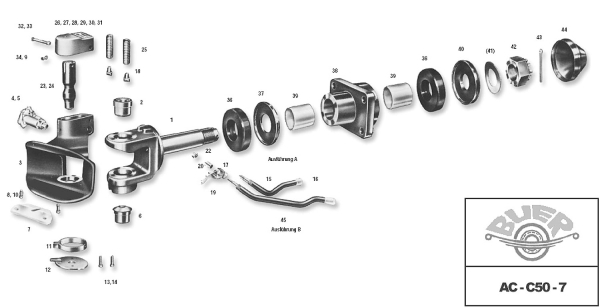 Untere Führungsbuchse HB6997880 LKW Anhängerkupplung Buer AC-Serie